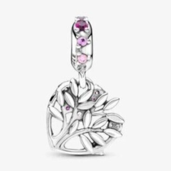 Pandora Pink Heart Family Tree Dangle Charm - Picture 3 of 4